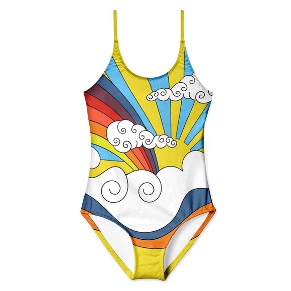 Stella Cove NWT Girls Multicolor Print Scoop Neck One Piece Swimsuit Size 2T